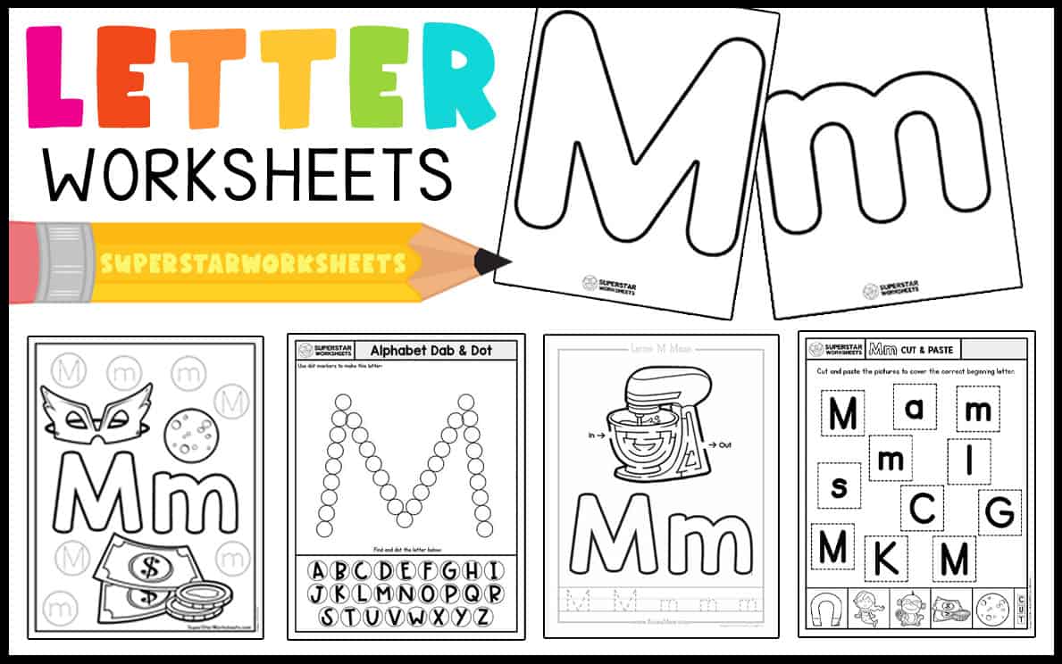 letter m worksheets - superstar worksheets